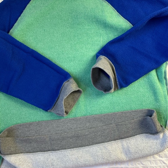 Top Man Size L Sweater Long sleeve Gray Green and Blue - Picture 14 of 15